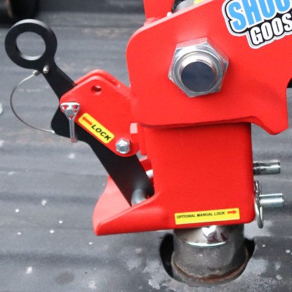 Patented Shift Lock Gooseneck Coupler - Dual Latching - See If Its Locked at a Glance - Shown in Locked Position