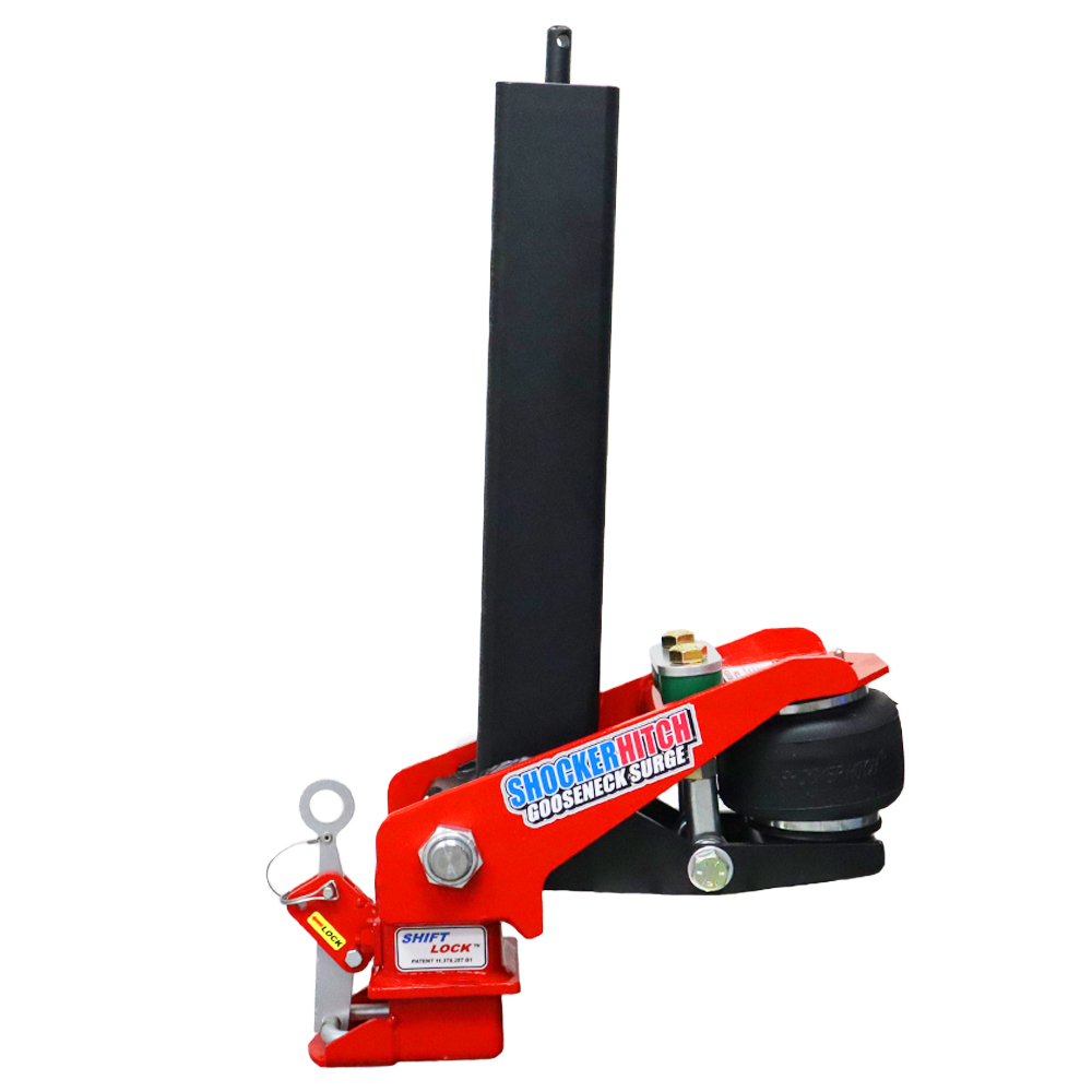 Shocker Gooseneck Air Hitch & Coupler - Top Crank Stem - Side