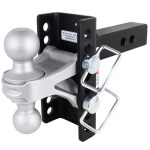 Shocker XR Channel Hitch with Silver Combo Ball Mount - 8-Hole Channel - For 2" Receiver