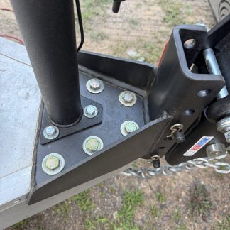 Welded Vertical Channel - Bolted onto Aluminum Trailer A-Frame - Top View