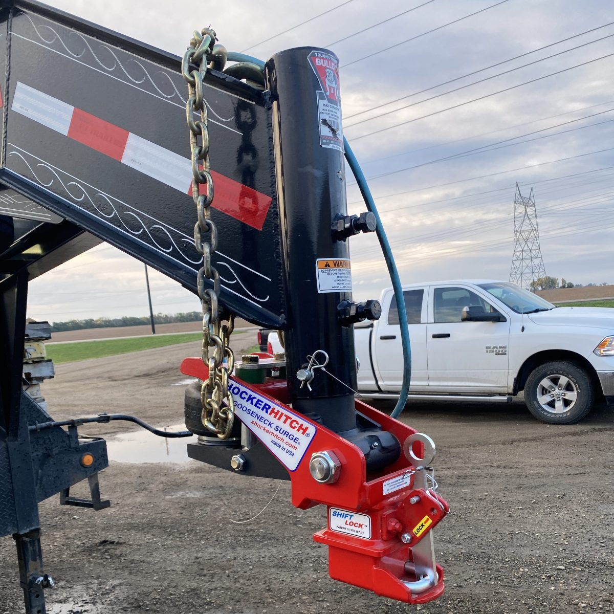 PJ Trailer Shocker Gooseneck Replacing Bulldog 4 inch Round Angled Stem