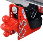 Shocker 12K Air Bumper Hitch with Red Combo Ball Mount Installed