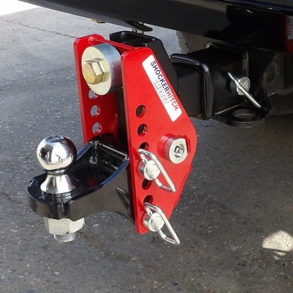 Shocker Impact Cushion Hitch with Standard Ball Mount on Truck