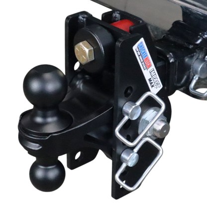 Shocker 20K Impact Max Dual Cushion Bumper Hitch with Black Combo Ball - Installed