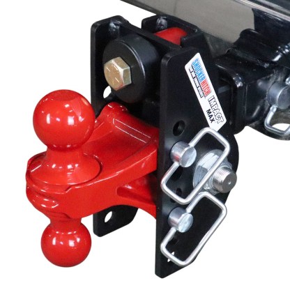 Shocker 20K Impact Max Dual Cushion Bumper Hitch with Red Combo Ball - Installed