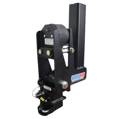 Shocker Gooseneck Air Hitch & 9" Extension Coupler for 2-5/16" Ball - Side (Square Stem - Blank - No Pin Holes)