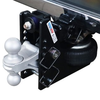 Shocker 20K HD Max Black Air Bumper Hitch with Combo Ball Mount Installed