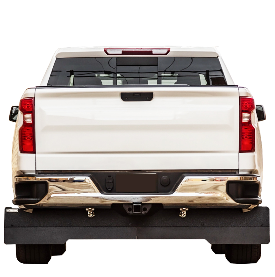 Texture Black Under Bumper Mud Flaps on Chevy Silverado