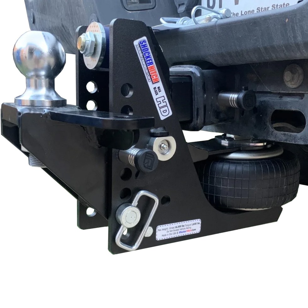 HD Max Black Raised Mount Air Hitch With Sway Tabs - Installed
