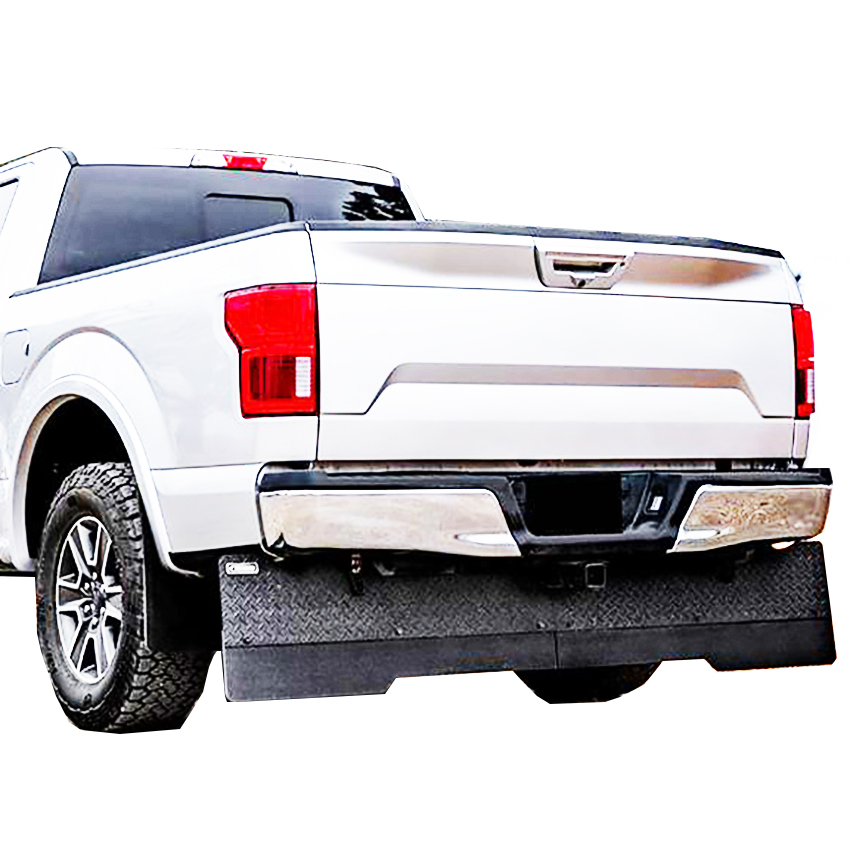Under Bumper Towing Mud Flaps - Black Diamond Plate