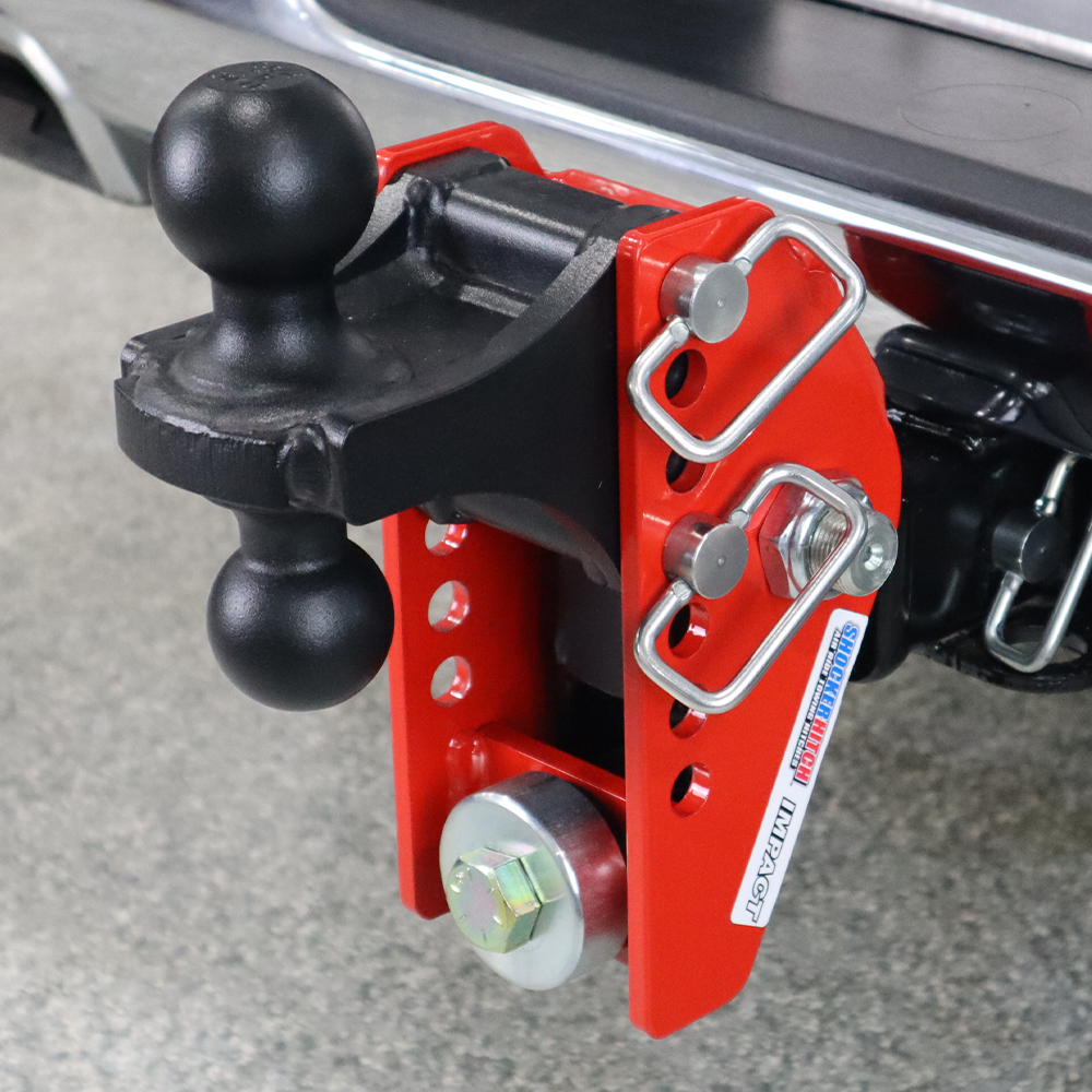 Shocker 14K Impact Cushion Bumper Hitch with Black Combo Ball Mount - Max Rise