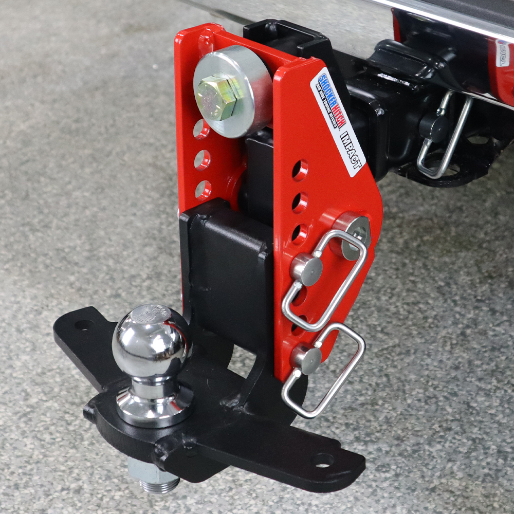 Shocker 14K Impact Cushion Bumper Hitch with Drop Ball Mount with Sway Tabs - Max Drop
