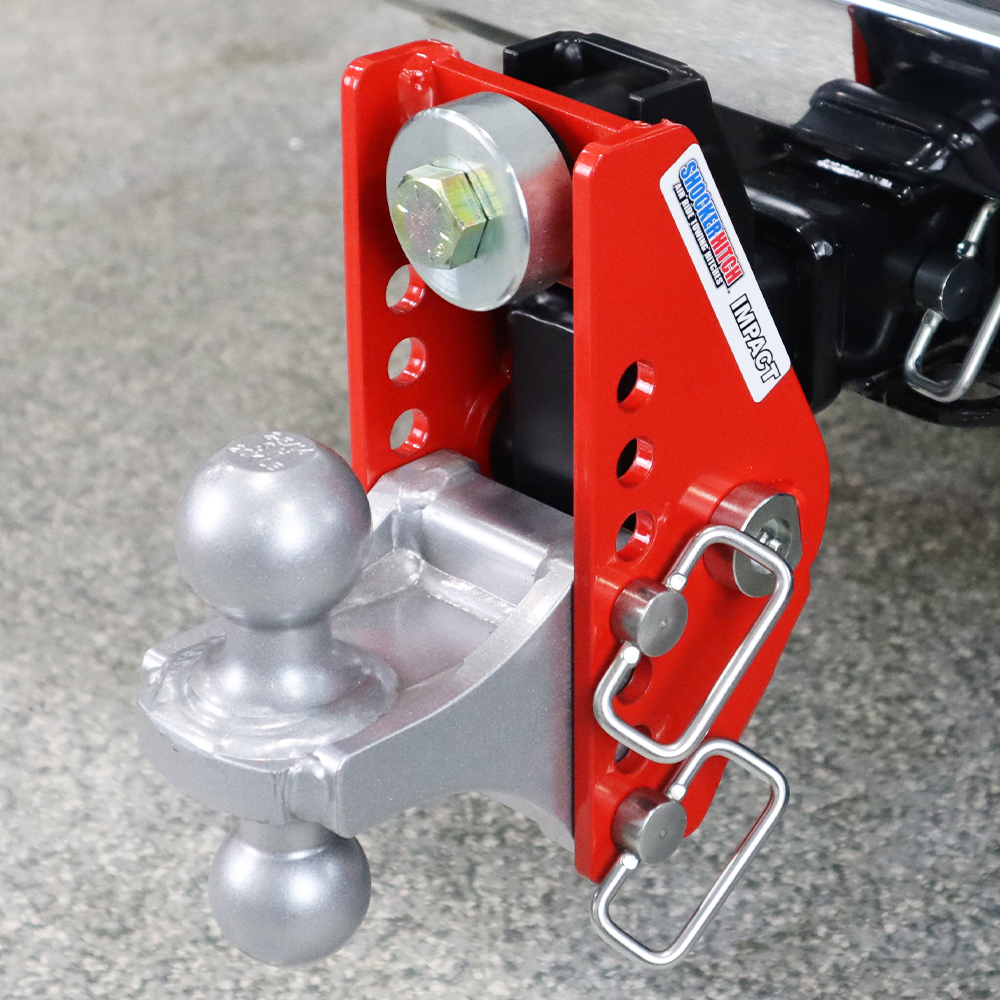 Shocker 14K Impact Cushion Bumper Hitch with Silver Combo Ball Mount - Max Drop