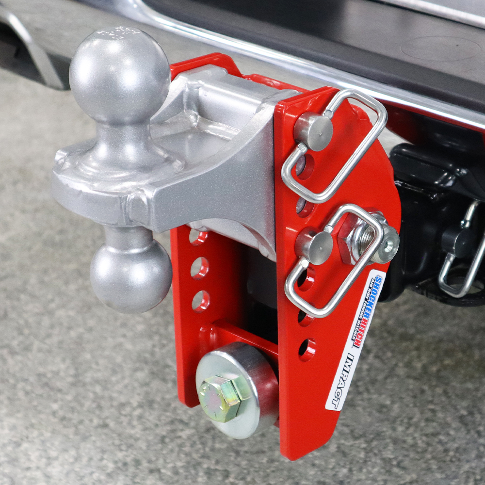 Shocker 14K Impact Cushion Bumper Hitch with Silver Combo Ball Mount - Max Rise