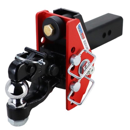 Shocker Impact Dual Cushion Hitch with Adjustable Channel Pintle Hook & Ball Combo with 2-5/16" Ball - For 2-1/2" Receiver