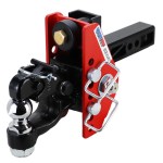 Shocker Impact Dual Cushion Bumper Hitch with Adjustable Channel Pintle Hook & Ball Combo with 2" Ball - For 2" Receiver
