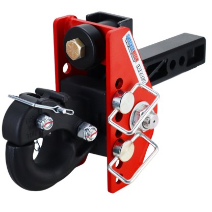 Shocker Impact Dual Cushion Hitch with Adjustable Channel Pintle Hook - For 2" Receiver