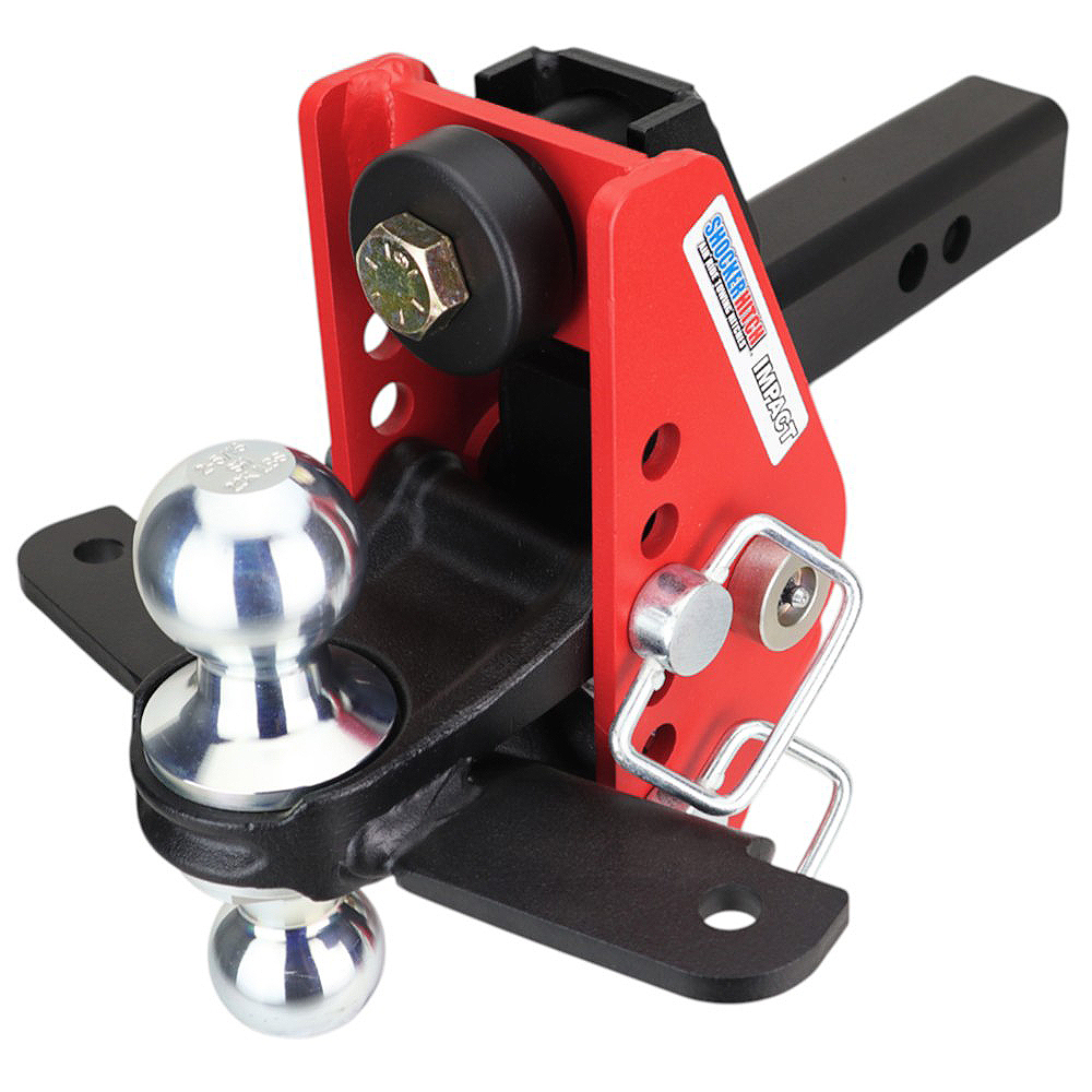 Shocker 14K Impact Dual Cushion Bumper Hitch with Chrome Combo Ball w/ Sway - For 2" Receiver