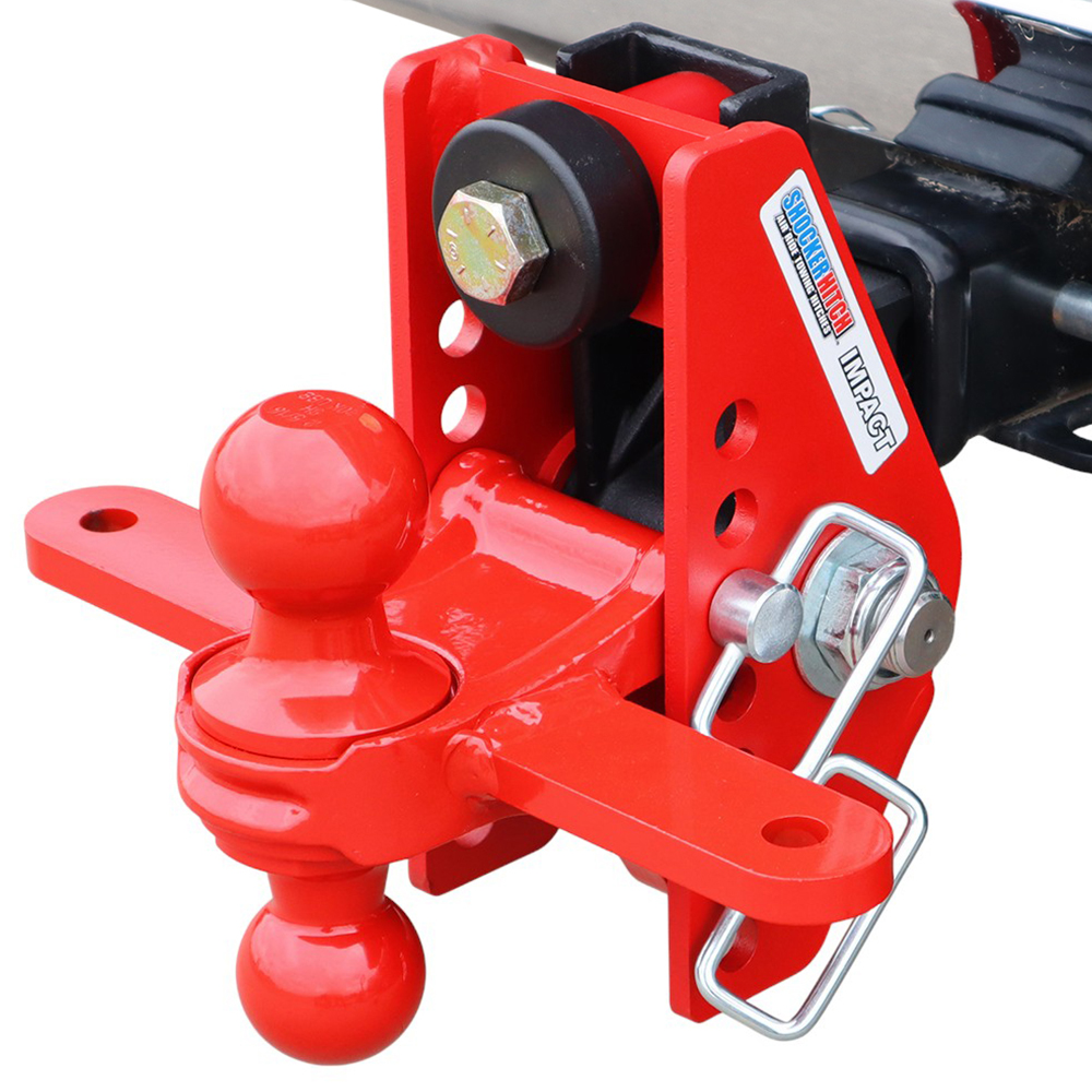 14K Impact Dual Cushion Receiver Hitch w/ Red Combo Ball w/ Sway Tabs