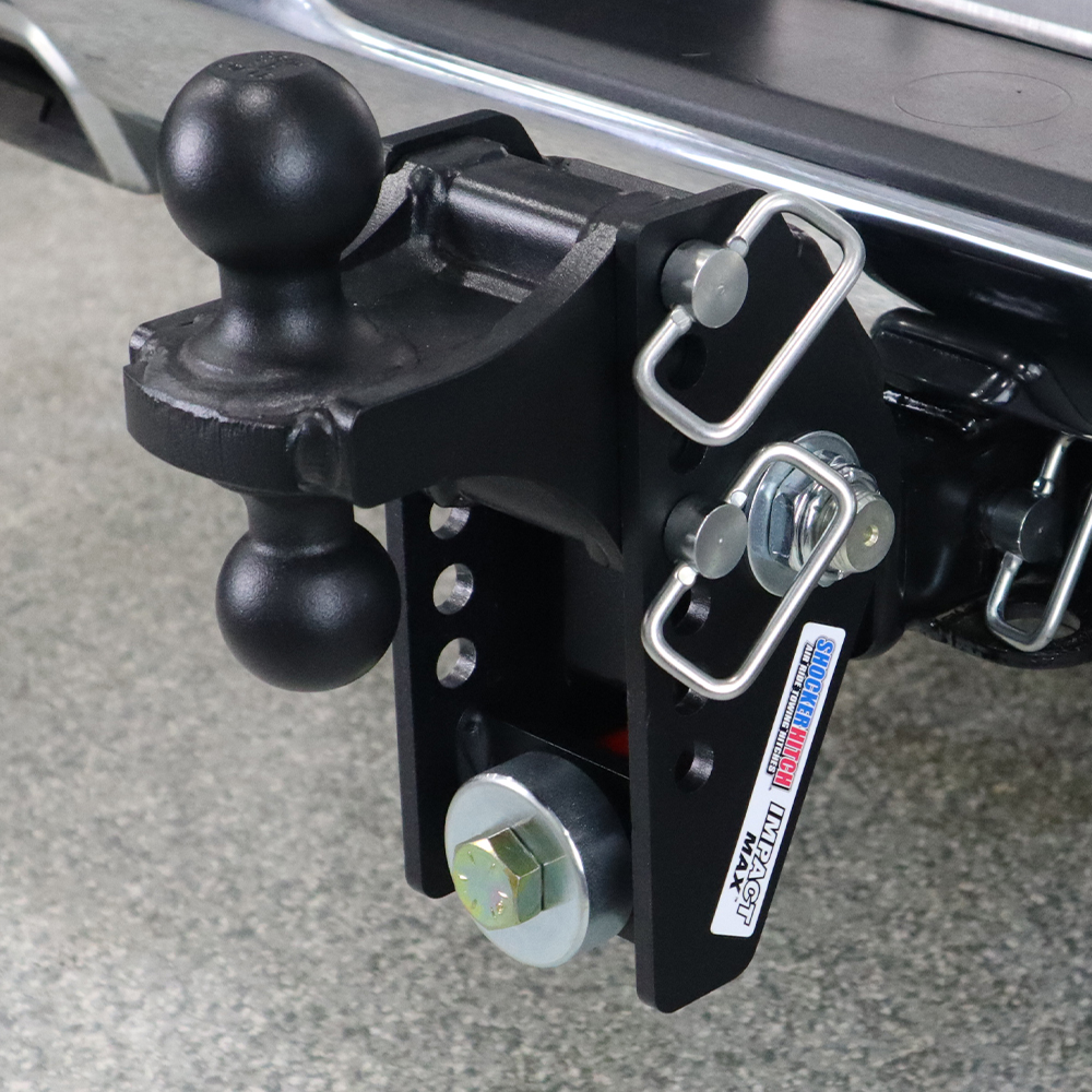 Shocker 20K Impact Max Cushion Bumper Hitch with Black Combo Ball Mount - Max Rise