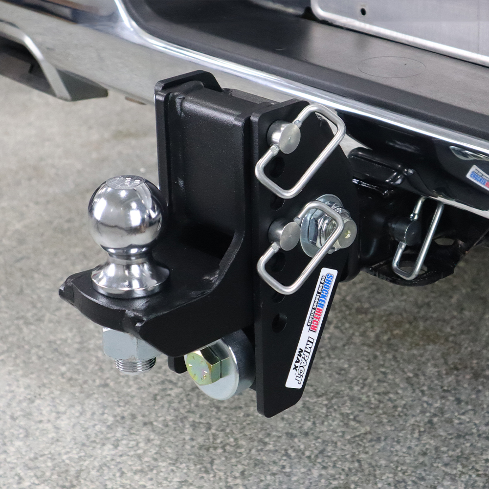 Shocker 20K Impact Max Cushion Bumper Hitch with Drop Ball Mount - Max Rise