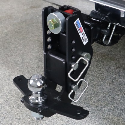 Shocker 20K Impact Max Cushion Bumper Hitch with Drop Ball Mount with Sway Tabs - Max Drop