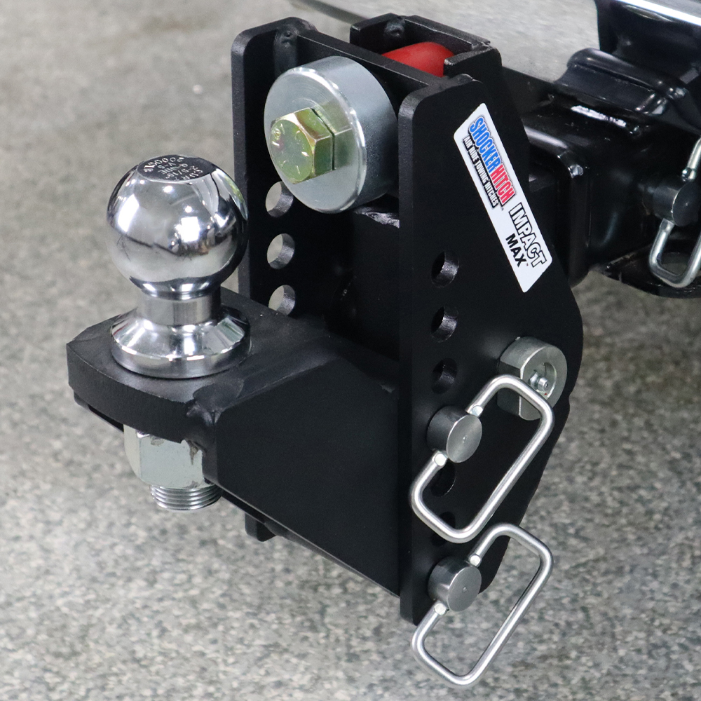 Shocker 20K Impact Max Cushion Bumper Hitch with Raised Ball Mount - Max Drop