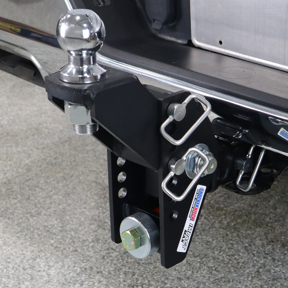 Shocker 20K Impact Max Cushion Bumper Hitch with Raised Ball Mount - Max Rise