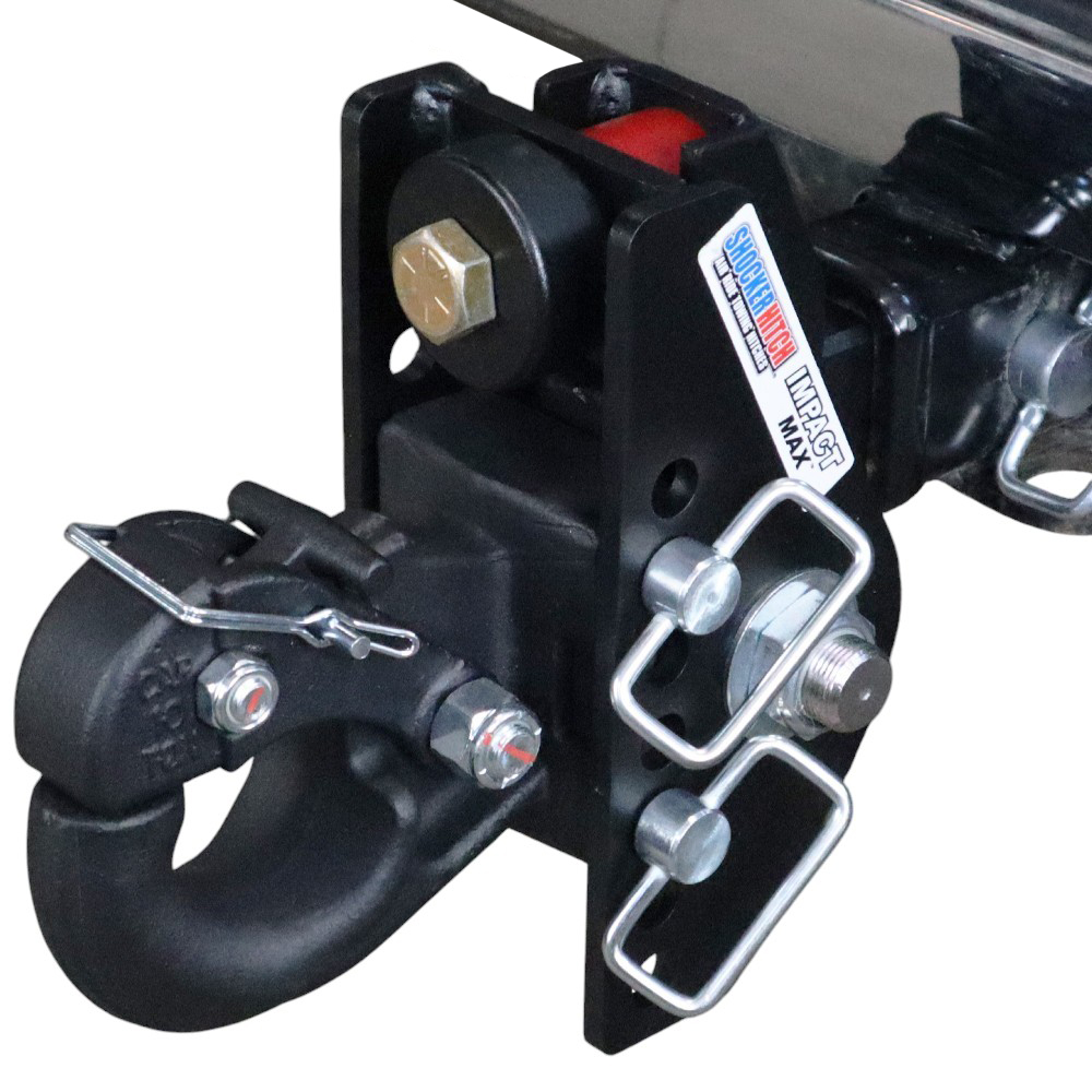 Shocker 20K Impact Max Dual Cushion Bumper Hitch with Adjustable Channel Pintle Hook - Installed