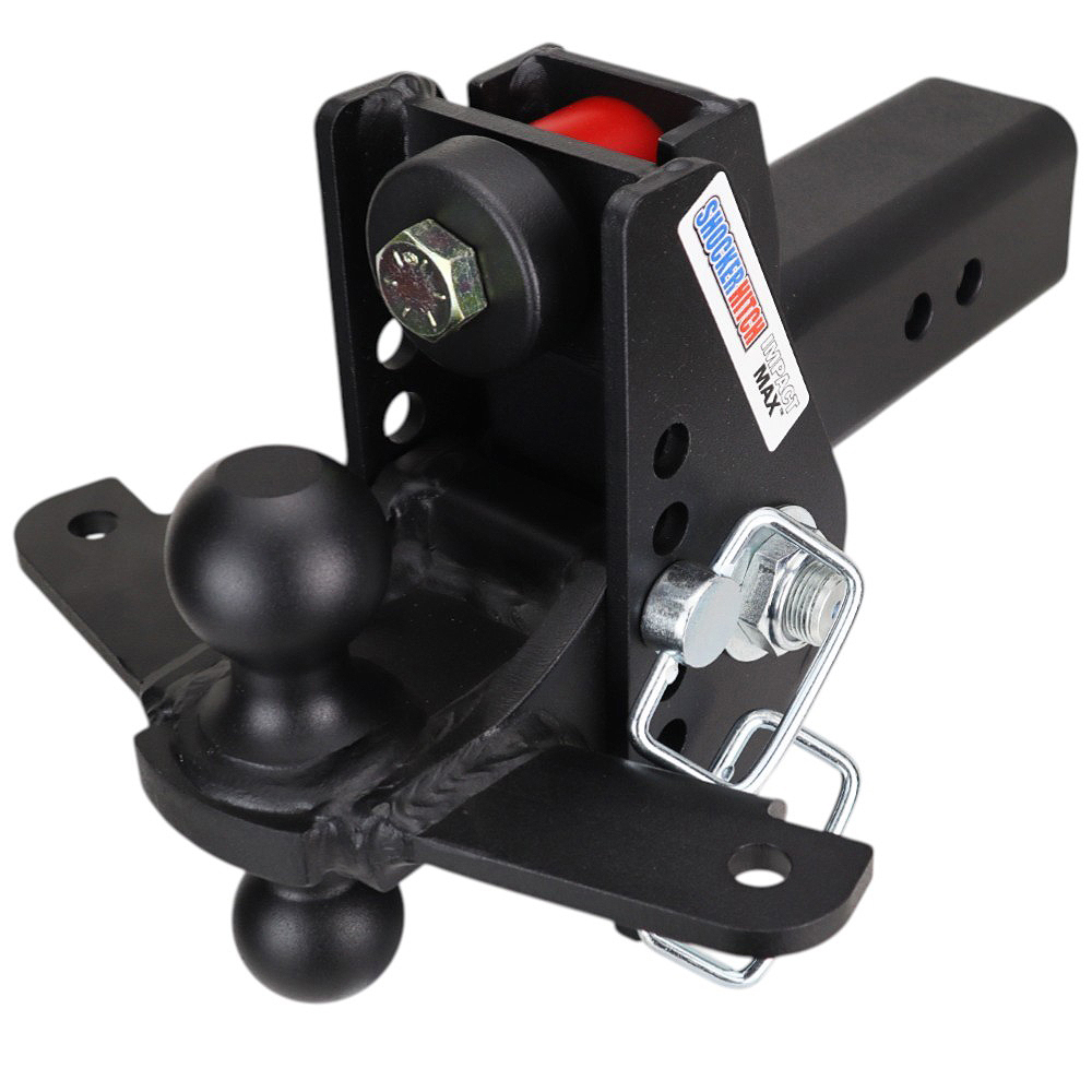 Shocker 20K Impact Max Dual Cushion Bumper Hitch with Black Combo Ball w/ Sway - For 3" Receiver