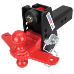 Shocker 20K Impact Max Dual Cushion Bumper Hitch with Red Combo Ball w/ Sway - For 3" Receiver