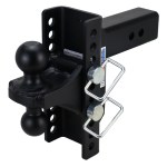 Shocker XR Adjustable Bumper Hitch with Black Combo Ball Mount - 10-Hole Channel - For 2-1/2" Receiver