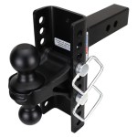 Shocker XR Channel Drop Hitch - Black Combo Balls - Fits 2" Receiver - 10 Hole Frame