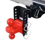 Shocker XR Hitch with Red Combo Ball in Dropped Position - 8 Hole Frame