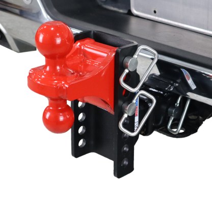 Shocker XR Hitch with Red Combo Ball - Flipped and Raised - 8 Hole Frame