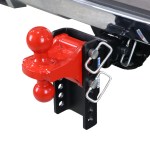 Shocker XR Hitch with Red Combo Ball in Raised Position - 8 Hole Frame