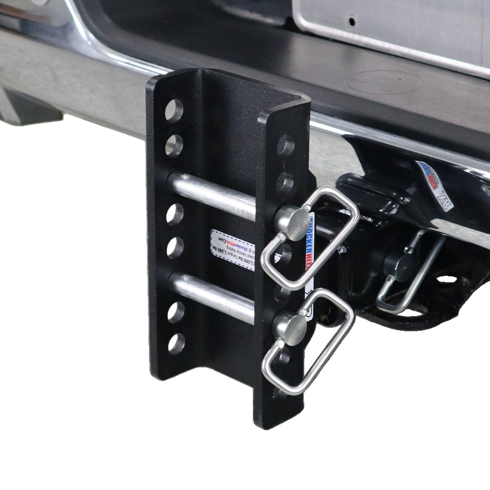 Shocker XR Drop Hitch Flipped Up Installed - 8 Hole Frame