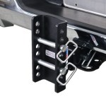 Shocker XR Drop Hitch Flipped Up Installed - 8 Hole Frame