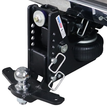 Shocker 20K HD Max Black Air Bumper Hitch with Drop Ball Mount with Sway Tabs