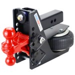 Shocker 20K HD Max Black Air Bumper Hitch with Red Combo Ball Mount - For 2-1/2" Receiver