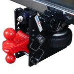 Shocker 20K HD Max Black Air Bumper Hitch with Red Combo Ball Mount Installed