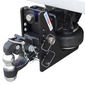 20K HD Max Black Air Hitch & Channel 8-Ton Pintle & 2" Ball Installed