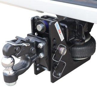 20K HD Max Black Air Hitch & 8-Ton Pintle w/ 2" Ball Installed