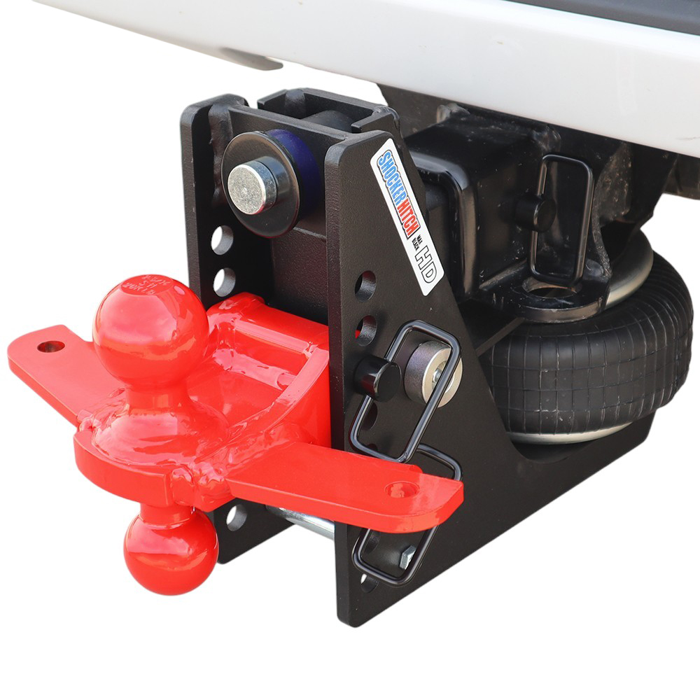 20K HD Max Black Air Hitch & Red Sway Tab Combo Ball Installed