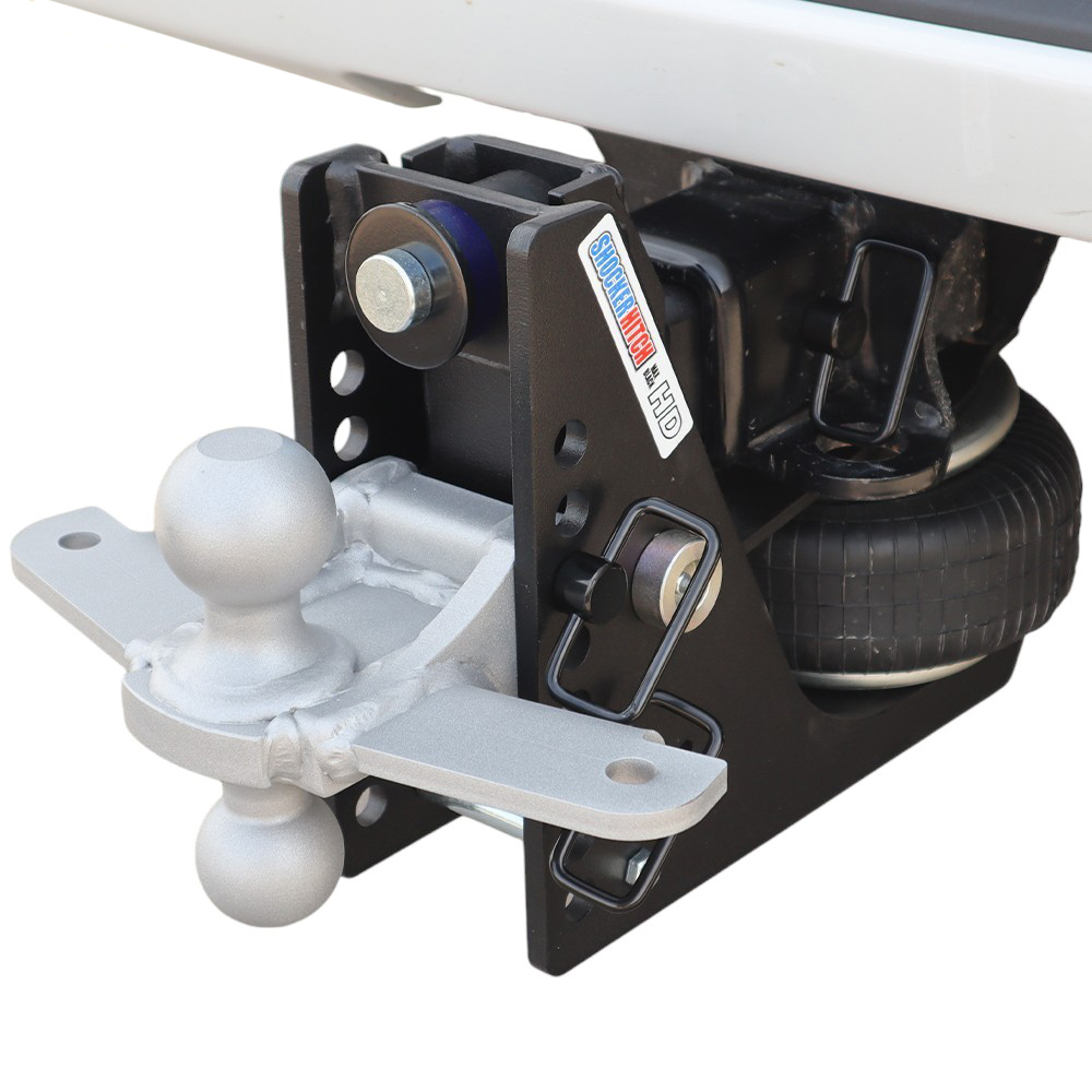 20K HD Max Black Air Hitch & Silver Sway Tab Combo Ball Installed