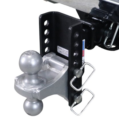 Shocker XR Drop Hitch with Silver Combo Ball Installed in Drop Position