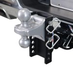 Shocker XR Drop Hitch with Silver Combo Ball Installed in Flipped & in Raised Position