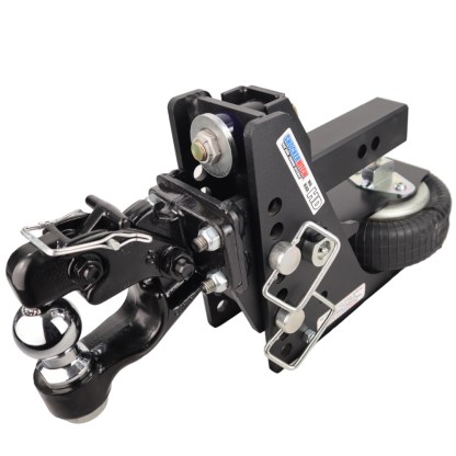 Shocker HD Max Black Air Pintle and Ball Combo Hitch - 2" Shank with 2" Ball
