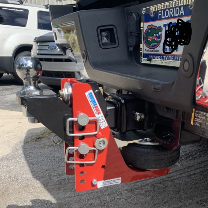 Shocker HD Air Hitch - Raised Ball Mount - Installed