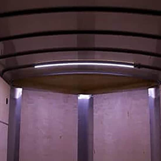 Battery Powered LED Light Strip in Trailer